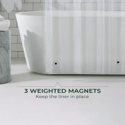 Clear Shower Curtain Liner with Side Suction Cups, Premium PEVA Plastic Shower Liner with 3 Magnets, Waterproof Bathroom Curtain, 72 x 90, Clear - color: 1. Clear, size: 72"W x 90"L (Pack of 1)