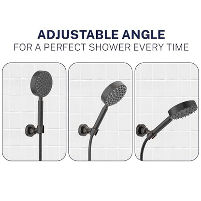 HammerHead Showers Solid Metal Handheld Showerhead Holder Wall Mount, Adjustable Screw-Mounted Pivot Ball, Shower Hose Holder, Fits Most Handheld Showerheads, Oil Rubbed Bronze - style: Oil Rubbed Bronze