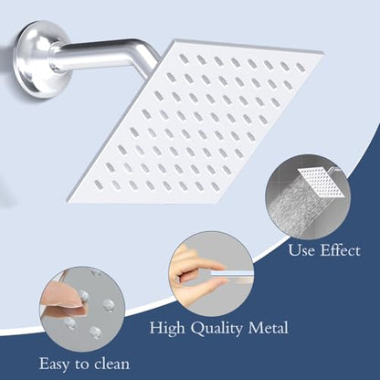 6 Inch Digital Display Shower Head System 6 Inch Head with Valve Shower System with Valve Bathroom Bath System (Polished Chrome) - color: Polished Chrome, style: 6 "shower head