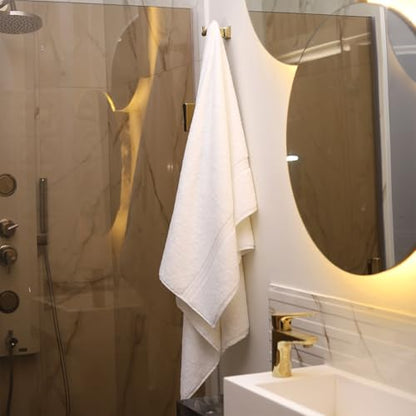 Luxury Bath Towels Set of 4 - Luxury & Soft 100% Cotton, Absorbent, Soft - Includes 1 Shower Towel (28" x 56"), 1 Bath Hand Towel (16"x28") and 2 Wash Cloths (12"x12") - White - color: White, size: 4-Piece Bath Towel Sets