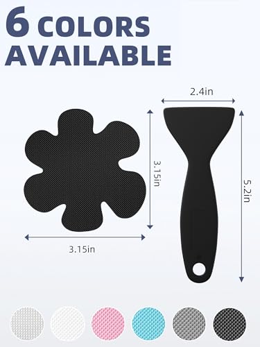 Secopad Bathtub Stickers Non-Slip, 24PCS Safety Shower Treads Adhesive Appliques with Premium Scrape (Black) - color: Black