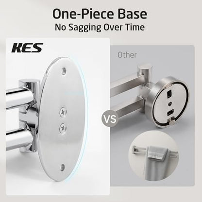 KES Swivel Towel Bar for Bathroom 9-Inch Kitchen Swing Out Double Towel Bar | 2-Arm, Kitchen Wall Mounted SUS 304 Stainless Steel, Polished Finish, A2106S23 - color: Polished Finish, size: 23cm