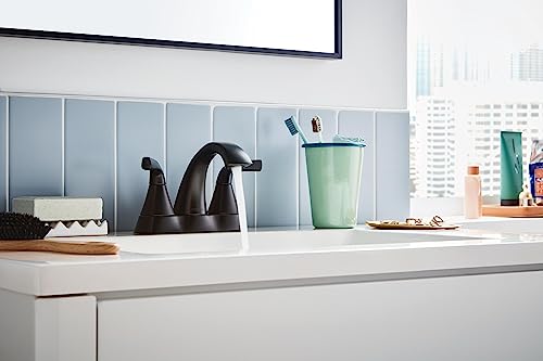 Peerless Parkwood Centerset Bathroom Faucet, Black Bathroom Faucet for Bathroom Sink, Bathroom Sink Faucet, Metal Drain Assembly, Matte Black P2535LF-BL - color: Matte Black