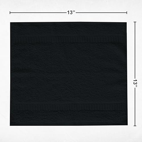 Wash Cloths Bulk Pack (13x13 Inches, 60 Pcs) Soft Ringspun Cotton Washcloths, Premium Highly Absorbent and Quick-Drying Face Towels Daily use for Showering, Gym, Spa, Hotel (60, Grey)