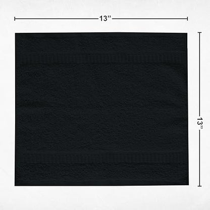 Wash Cloths Bulk Pack (13x13 Inches, 60 Pcs) Soft Ringspun Cotton Washcloths, Premium Highly Absorbent and Quick-Drying Face Towels Daily use for Showering, Gym, Spa, Hotel (60, Grey)