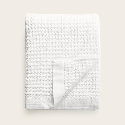 Sedona Waffle Bath Towels, 410 GSM 100% Cotton, Set of 2, Soft, Quick-Drying & Lightweight Waffle Weave Towels, White - color: White, style: Bath Towel (Set of 2)