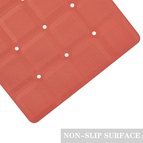 Webos Foldable Non Slip Silicon Bath Mat Bathtub mat Shower mats no Suction Cups for Textured Tub and Reglazed Tub(Foldable-Red, 28-inch x 14-inch) - color: Foldable-red