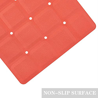Webos Foldable Non Slip Silicon Bath Mat Bathtub mat Shower mats no Suction Cups for Textured Tub and Reglazed Tub(Foldable-Red, 28-inch x 14-inch) - color: Foldable-red