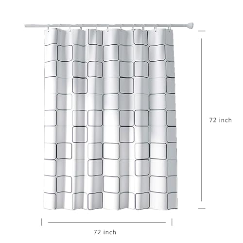 Shower Curtain Liner, Big Square Waterproof PEVA Shower Curtains with 3 Duty Heavy Bottom Magnets and 12 Rust Proof Grommets, 72x72 Weighted Shower Liner for Shower Stall, Bathtubs - color: Big Square