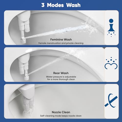 Hot and Cold Bidet, Warm Water Bidet Attachment for Toliet, Non-Electric Warm Bidet with Adjustable Water Pressure, Dual nozzle Rear and Feminine Wash - Self cleaning (Silver) - style: Silver