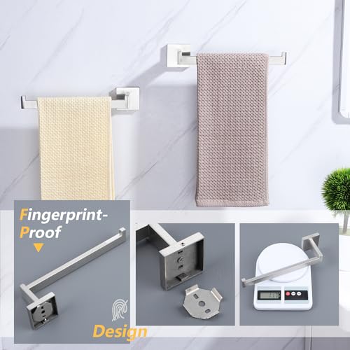 LANC Bathroom Hand Towel Holder 2 Pack Left and Right Side Brushed Nickel Hand Towel Bar 2 Pack 10 Inche Square Towel Ring for Kitchen Cabinet Wall Mount Towel Rack Hanger,A8806BN-LRP2 - color: Brushed Nickel, size: Left & Right