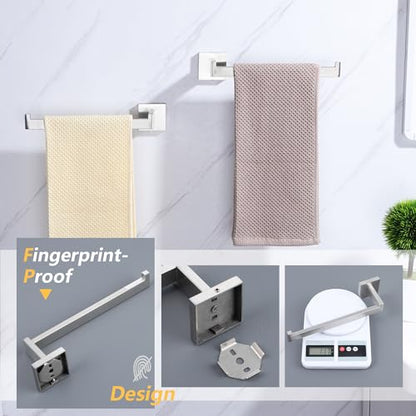 LANC Bathroom Hand Towel Holder 2 Pack Left and Right Side Brushed Nickel Hand Towel Bar 2 Pack 10 Inche Square Towel Ring for Kitchen Cabinet Wall Mount Towel Rack Hanger,A8806BN-LRP2 - color: Brushed Nickel, size: Left & Right