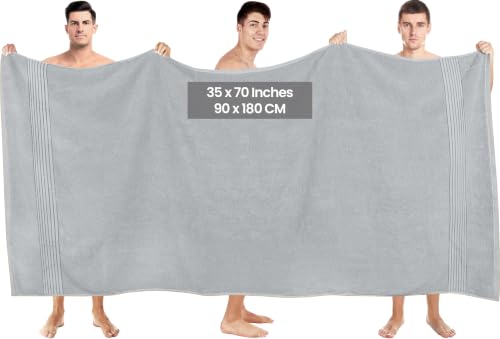 Utopia Towels Extra Large Bath Sheets, 2 Pack, 35x70 in, Cotton, Cool Grey | Soft Lightweight Ring Spun Cotton Shower Towel Set - Highly Absorbent, Quick-Drying, Extra Large Bath Sheets, Durable - color: Cool Grey