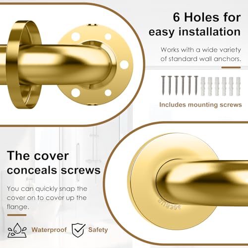 Grab Bar Bundle Gold for Commercial Residential Restrooms - ADA Compliance - 304 Stainless Steel -1.5" Diameter - 18", 36", 42" - Pack of 3 - color: Gold