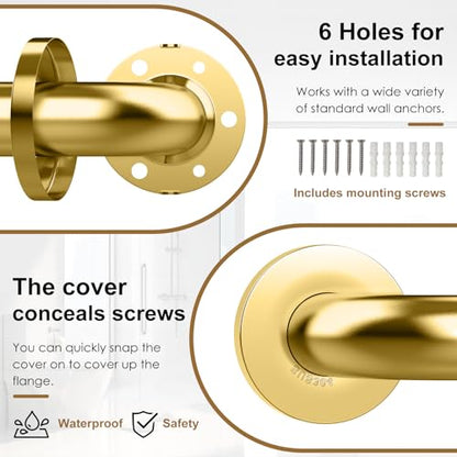 Grab Bar Bundle Gold for Commercial Residential Restrooms - ADA Compliance - 304 Stainless Steel -1.5" Diameter - 18", 36", 42" - Pack of 3 - color: Gold