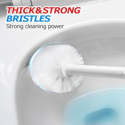 FORASTO 2Pack 2 in 1 Toilet Brush and Plunger Set, Extended Handle Plunger,Toilet Bowl Brush Plunger Set,Bathroom Cleaning Tools,Toilet Brush Plunger Combo,Cleaning Brush(Light Grey)