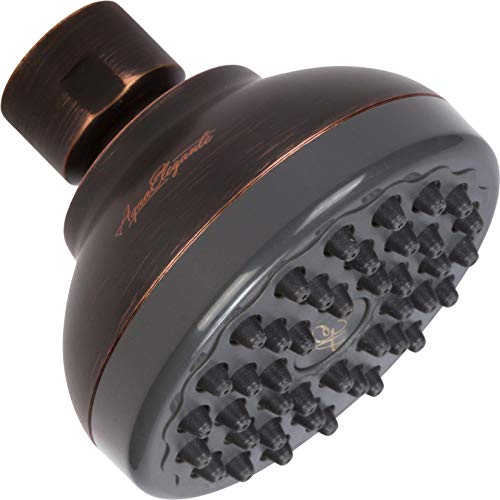 Aqua Elegante Pressure Boosting Shower Head - 1.8 GPM - Oil-Rubbed Bronze | 3 Inch Wall Mount, Water Saving Showerhead, Best For Low Flow Showers With Anti-Clog Nozzles & Adjustable Brass Fitting - color: Oil Rubbed Bronze, size: 1.8 GPM