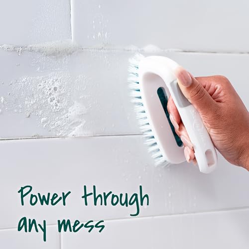 Scotch-Brite All Purpose Brush – Durable Bristles for Tile Floors, Walls, Shower Doors, Tubs & Bathroom Fixtures, Ergonomic Non-Slip Handle, Multi-Surface Cleaning Tool, Easy to Rinse & Store, 1 Count