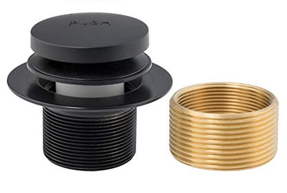 Tip-Toe Bathtub Drains Trim Set with Two-Hole Overflow Faceplate, Replacement Bath Drain Trim Kit with 2-Hole Overflow Faceplate and Universal Fine/Coarse Thread (MATT Black) - color: Matt Black