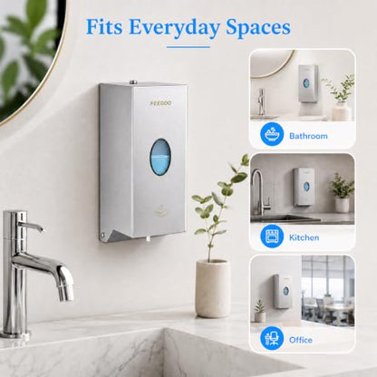Automatic Soap Dispenser, 27 fl oz Stainless Steel Wall Mounted