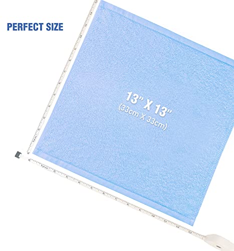Washcloths 12 Pack 13"x13"- Extra Absorbent, Soft Multipurpose Wash Clothes and Face Towel (Blue) - color: Blue