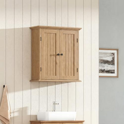 ChooChoo Bathroom Wall Cabinet with 2 Doors, Over The Toilet | 8.8"D x 21.1"W x 24"H, Medicine Cabinet, Adjustable Shelves, Cupboard, Natural - color: Natural, size: 8.8"D x 21.1"W x 24"H