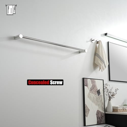 JQK Bath Towel Bar Chrome, 32.5 Inch 304 Stainless Steel Thicken 0.8mm 2 Pieces Towel Rack Bathroom Wall Mount, Useable Length 30 Inch, TB610L30-CH - color: Polished Steel, size: 32.5 Inch
