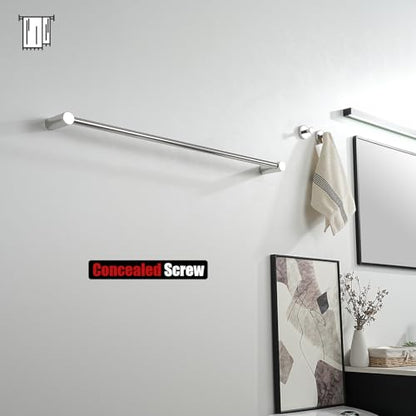 JQK Bath Towel Bar Chrome, 32.5 Inch 304 Stainless Steel Thicken 0.8mm 2 Pieces Towel Rack Bathroom Wall Mount, Useable Length 30 Inch, TB610L30-CH - color: Polished Steel, size: 32.5 Inch