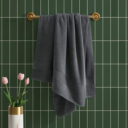 Ted Baker Cotton Bath Towel Soft, Highly Absorbent, 30 x 56, Dark Grey 1 Pc - color: Grey, size: Bath Towel - 1 Piece