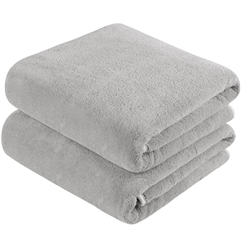 Microfiber Bath Towels 2 Pack Quick Dry Large Shower Towels Gray1 | Large absorbent bath towel for shower, spa, swimming, pool Soft quick dry microfiber 30x60 inch for women and men - color: Grey#1, size: 30x60 inch