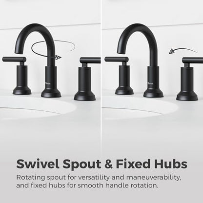 Pfister Capistrano Bathroom Sink Faucet, 8-Inch Widespread, 2-Handle, 3-Hole, NSF Certified, Spot Defense Matte Black Finish, LF049CSOSDB (Pack of 3) - color: Spot Defense Matte Black, size: 3 Pack
