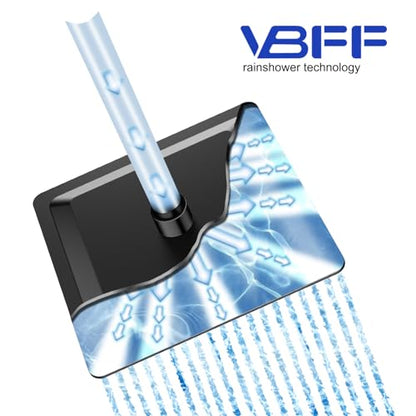 VBFF-Shower Head,rain shower head, 10 inch- Square Shower Head, 1.8 GPM Flow Rate, rainfall showerhead VBFF08(Matte Black) - color: Matte Black, size: 10 Inch
