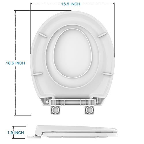 17'' Round Toilet Seat with Built-In Toddler Seat, Soft Close Potty Training Toilet Seat for Adult & Child, Durable PP Seat, Easy to Install & Remove, Fits Most Standard Toilets - color: White, size: Round with Toddler Seat