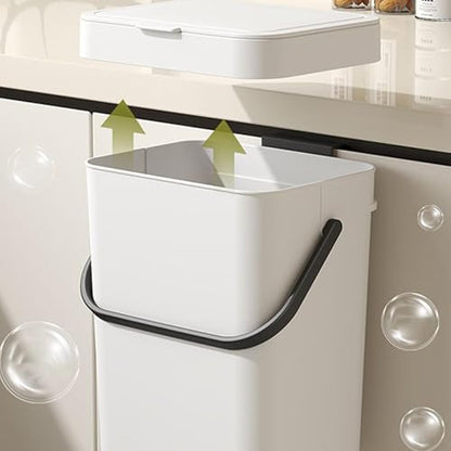 Wall Mounted Trash Can Space-Saving Waterproof | Under Sink Bin Kitchen for Garbage Disposal Bathroom Bedroom Home Office RV Dorm Apartment Cabinet Door - size: 3L