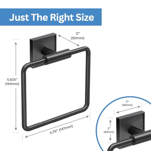 Gatco 5612MX Mode Towel Ring, Matte Black - color: Matte Black, style: Mode