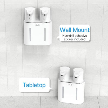 OLG Touchless Soap Dispenser - Automatic Hand - Dual Tank - 27 fl oz - Dish Detergent - Kitchen Bathroom - Foam and Liquid