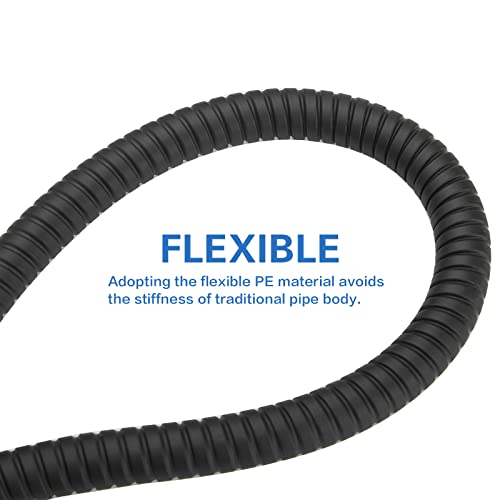 RUMOSE 98 inches Extra Long Shower Hose, Black | Shower Head Extension Hose, Attachment Flexible Handheld Shower Sprayer Hose, Stainless Steel Shower Tube - color: Black, size: 98"