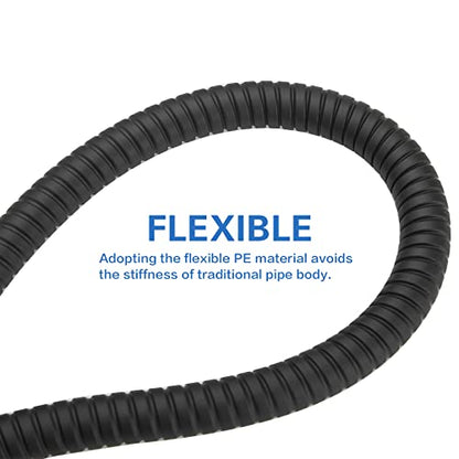 RUMOSE 98 inches Extra Long Shower Hose, Black | Shower Head Extension Hose, Attachment Flexible Handheld Shower Sprayer Hose, Stainless Steel Shower Tube - color: Black, size: 98"
