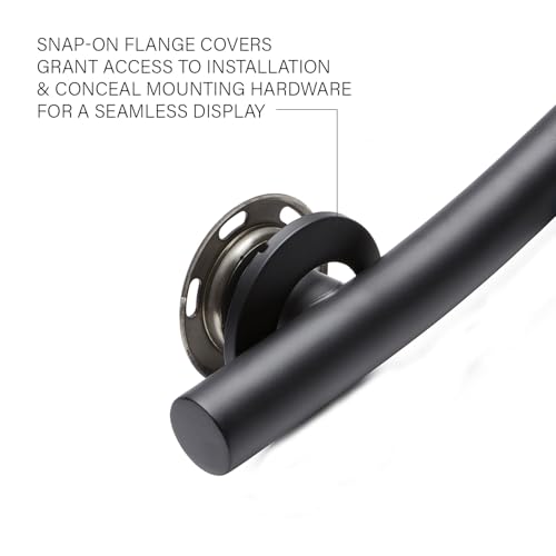 Seachrome 18'' Designer Wave Shaped Shower Grab Bar, Matte Black (GW-3518-QCR-MB) - color: Matte Black, size: 18