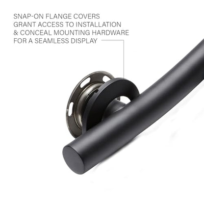 Seachrome 18'' Designer Wave Shaped Shower Grab Bar, Matte Black (GW-3518-QCR-MB) - color: Matte Black, size: 18