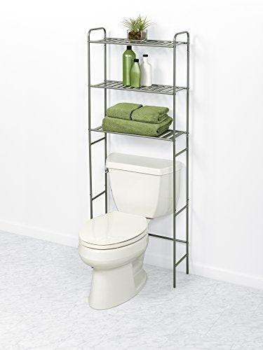 Zenna Home 2265NN Slat Style Bathroom Space Saver, Satin Nickel - style: Spacesaver