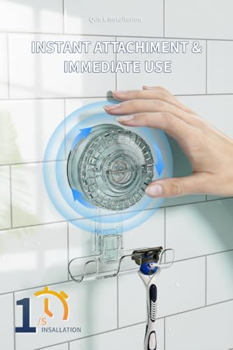 HOME&I Twist-to-Lock Razor Holder for Shower, 2 Pack Clear Suction Cup Bathroom Hooks with Triple Hook Design, No-Drill Wall Mount Organizer for Razor, Loofah, Washcloth & Shower Accessories - style: Twist Lock+Triple Hook