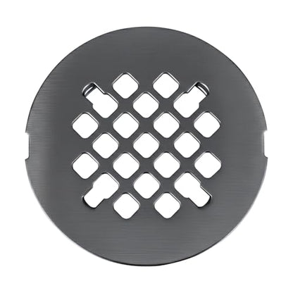 4 ¼” Polished Dark Grey Snap-in Shower Drain Cover - Replacement - 4.25" OD Strainer - Easy Install - Premium Round Shower Drain Cover - Solid Brass Construction - (Titanium/Gun Metal) - color: Polished Gun Metal/Titanium