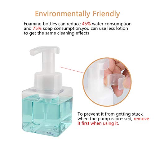 Foaming Soap Dispenser, 9oz Plastic Refillable Pump Bottle, 2 Pack, Clear | Hand Dispenser for Liquid Soap, Shampoo & Body Wash – Saves Soap with Rich Foam, Reusable, Easy to Refill, BPA-Free - color: Clear, size: 9 oz (2 Pack)