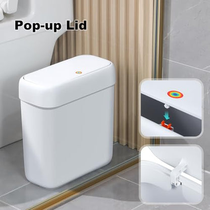 funest Bathroom Small Trash Can with Lid,10L / 2.7 Gallon Slim Garbage Bin Wastebasket with Press Top Lid for Bedroom,Rv,Office,Kitchen,Craft Room - size: 1 Pack (2.7 Gallon)
