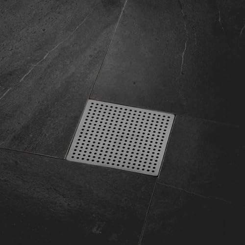 Square Drain Cover Grates, 4.5" x 4.5",304 Stainless Steel | Drainage Grate Cover Replacement Floor Drain Strainer for Shower Bathroom Balcony and Outdoor Garden Drains - size: 4.5" x 4.5"