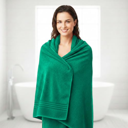 8 Piece Bath Towels for Bathroom - 100% Cotton, Soft Absorbent Bathroom Towels Set - 2 Extra Large Bath Towels, 2 Hand Towels & 4 Washcloths - Hotel Spa Thick Plush Towel, Kelly Green - color: Kelly Green (Pack of 8)