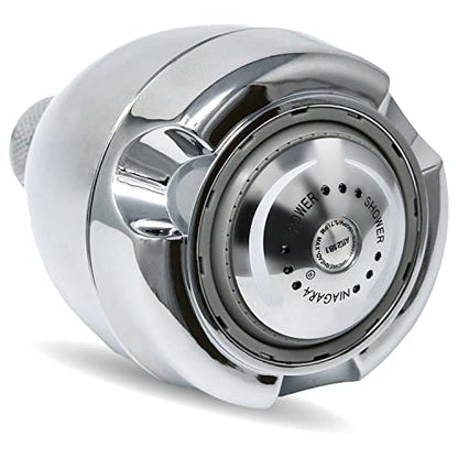 Niagara Conservation N2912CH Earth Spa 3-Spray with 1.25 GPM 2.7-in. Wall Mount Adjustable Fixed Shower Head in Chrome, 1-Pack | Bathroom Shower Head Sprayer with Pressure Compensation Technology - color: Chrome, size: 1.25 GPM