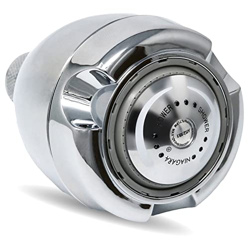 Niagara Conservation Earth Showerhead - Energy & Water Saving Showerhead (1.75 GPM) High-Efficiency 3-Spray Chrome Fixed Shower Head (N2917CH) - color: Chrome, size: 1.75 GPM