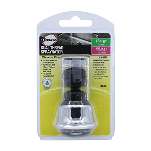 Danco Dual Thread Swivel Sprayrator, Chrome, 10500 - color: Chrome, size: Dual Thread Swivel
